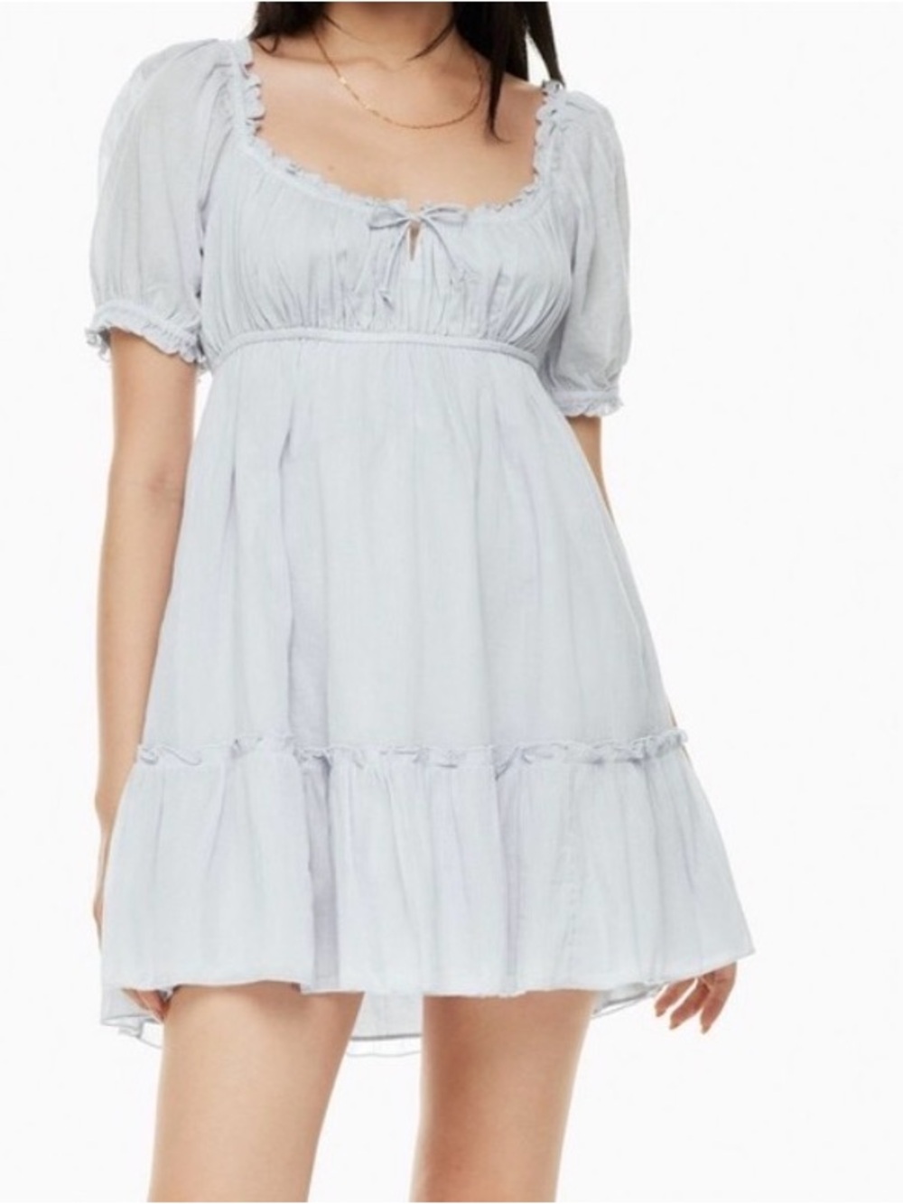 Sunday Best Aritzia Drifters Dress Dusk Blue Puff Sleeve M